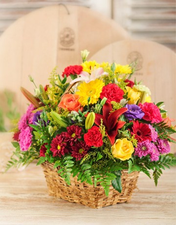 Mixed Country Flower Basket for Mothers Day
