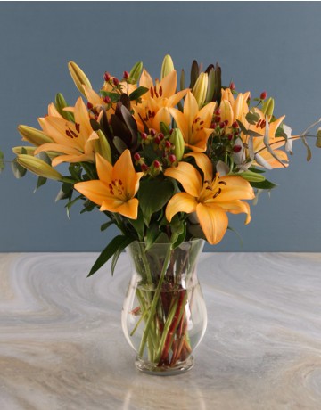 Orange Lilies in a Vase to Durban