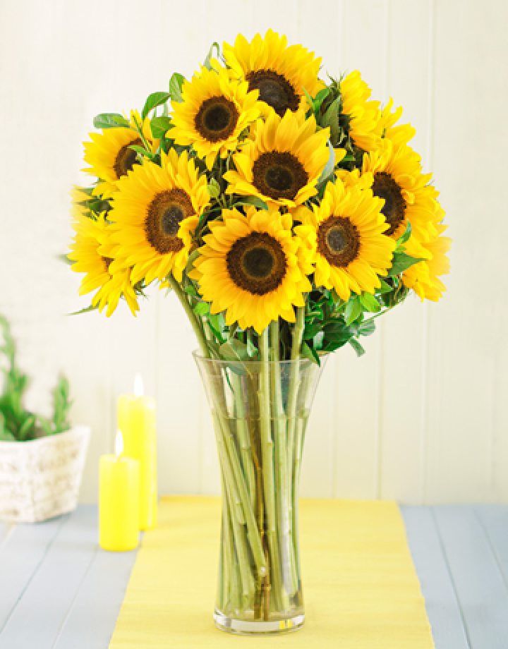 Sunflowers in a Glass Vase Durban Florist