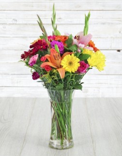 Mixed Seasonal Flowers in a Vase