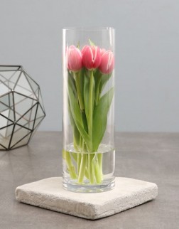 Mothers Day Pink Tulip Vase