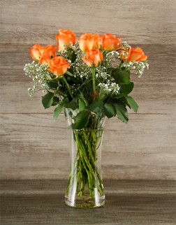 Orange Roses in a Vase