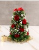 Christmas rose Tree Arrangement with Christmas Baubles