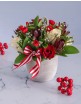 Cream and Red Rose Christmas Arrangement