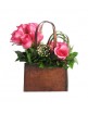 Pink Roses in a Metal Handbag