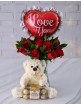 Red Roses in a Vase, Teddy, Chocolates & Balloon in Durban